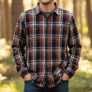 Taylor Vintage Flannel Shirt Men's L Plaid Luxe Performance Fast-Dry Stretch NWT